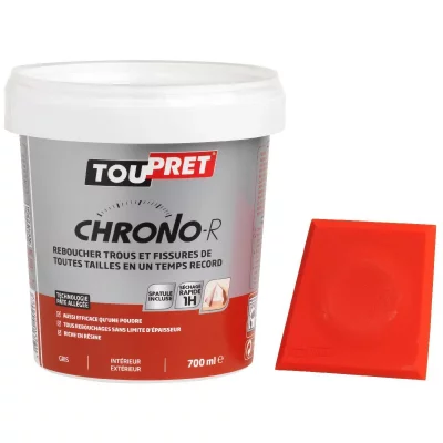 TOUPRET  191020 Chrono-R p&acirc;te pour reboucher trous/fissures 700 ml