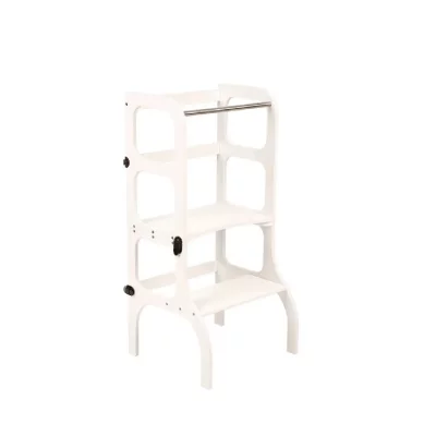 ETTE TETE Tour d'apprentissage - table step'n'sit blanc fermoirs laiton TWhB
