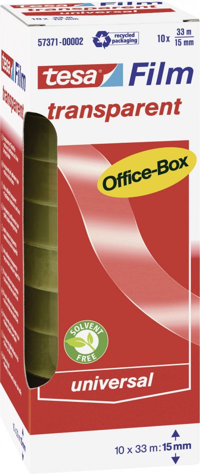 TESA Tour de 10 rouleaux d'adh&eacute;sifs standard  - 33 m&egrave;tres