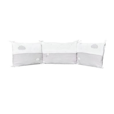 SAUTHON Tour de lit b&eacute;b&eacute; 190x19cm en Coton Gris