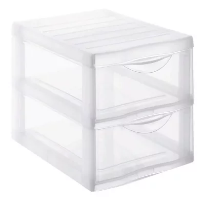BUT Tour de rangement 2 tiroirs ORGAMIX Transparent