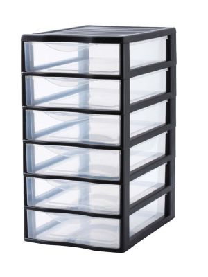 SUNDIS Tour de rangement format A4 6 tiroirs noirs