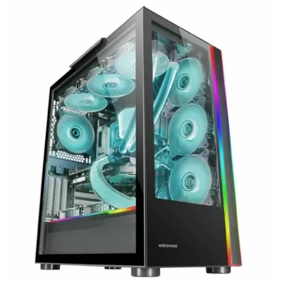 MARS GAMING Tour Gaming Custom XXL E-ATX MC-ULTRA Noir Double Bande LED ARGB Verre tremp&eacute;