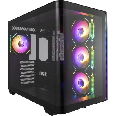 FSP Tour midi  Fortron POC0000254 Bo&icirc;tier gaming noir fen&ecirc;tre lat&eacute;rale