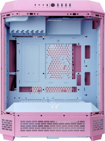 THERMALTAKE Tour midi  The Tower 600 Bubble Pink Bo&icirc;tier PC rose, bleu