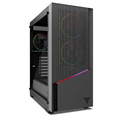 YEYIAN Tour Pc Gaming Atx  Elara Ycm-apela-m1, Verre Tremp&eacute;, Acier Noir, 4 Ventilateurs