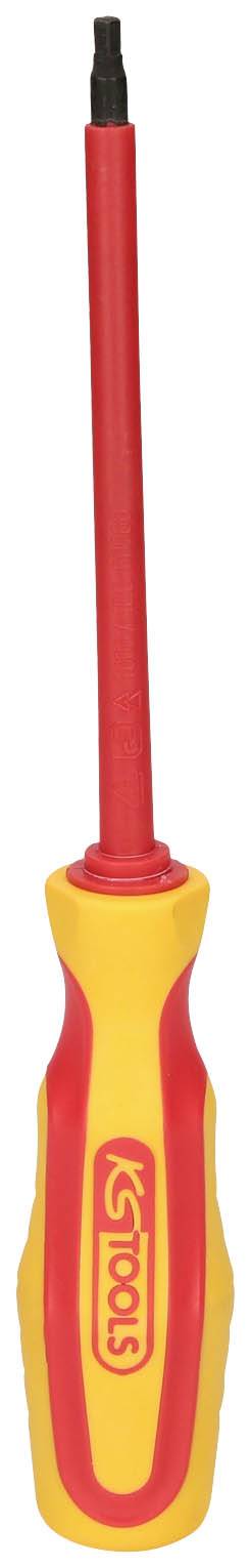 KS TOOLS Tournevis &agrave; six pans creux avec rev&ecirc;tement isolant, 4 mm