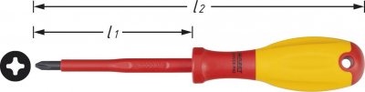 HAZET Tournevis d'&eacute;lectricien avec isolation de protection 810VDE-PH1 