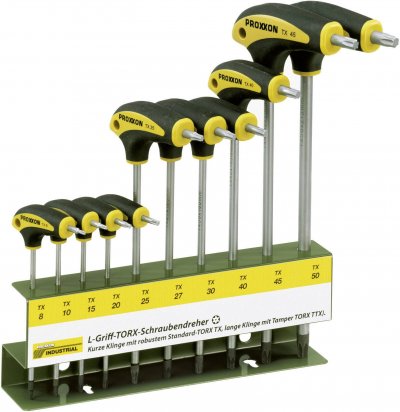 PROXXON Tournevis L-poign&eacute;e Lixe 10 pcs., tx / ttx avec support