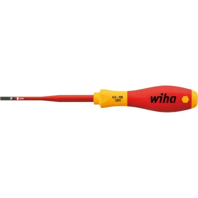WIHA TOURNEVIS SLIMFIX SOFTFINISH&reg; T&Ecirc;TE &Agrave; FENTE 4x100mm
