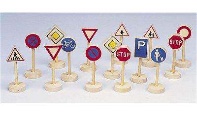 PURE Toys  - 15 panneaux routiers en bois
