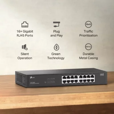 TP LINK TP-Link LS1016G Commutateur Gigabit 16 ports non g&eacute;r&eacute; montage en rack