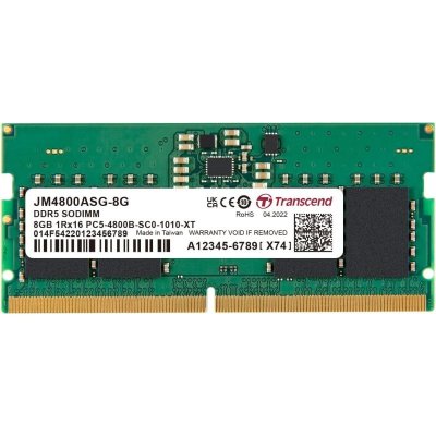 TRANSCEND Tracer 8gb jm ddr5 4800 so-dimm 1rx16 1gx16 cl40 1.1v JM4800ASG-8G