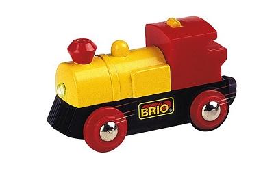 Train Brio - Locomotive &agrave; pile Jaune