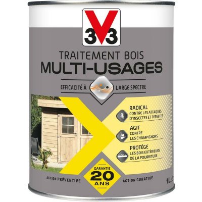 V33 Traitement bois multi-usages - Incolore 1 L - Incolore