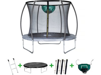 HABITAT ET JARDIN Trampoline avec filet int&eacute;rieur ""jumper"" - &Oslash; 4,60 m - Gris 