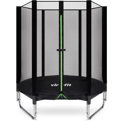 VIRTUFIT Trampoline de fitness avec filet de s&eacute;curit&eacute; enfant 