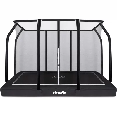 VIRTUFIT Trampoline de fitness enterr&eacute; avec filet de s&eacute;curit&eacute;  Premium