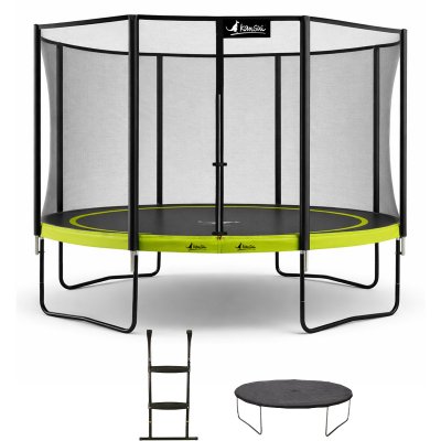 KANGUI Trampoline de jardin 365 cm + filet de s&eacute;curit&eacute; + &eacute;chelle + b&acirc;che de protection
