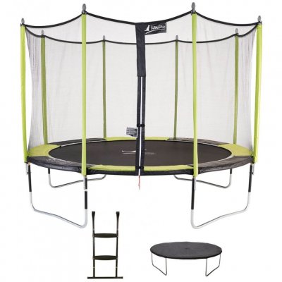 KANGUI Trampoline de jardin 426 cm + filet de s&eacute;curit&eacute; + &eacute;chelle + b&acirc;che de protection