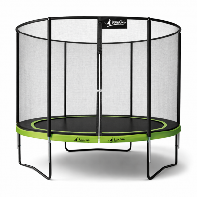 KANGUI Trampoline de jardin rond 305 cm + filet de s&eacute;curit&eacute; PUNCHI Vert 300