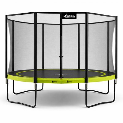 KANGUI Trampoline de jardin rond 430 cm + filet de s&eacute;curit&eacute; PUNCHI Vert 430