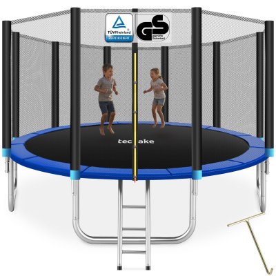 TECTAKE Trampoline de jardin  - 457 cm - Filet de S&eacute;curit&eacute; et Echelle
