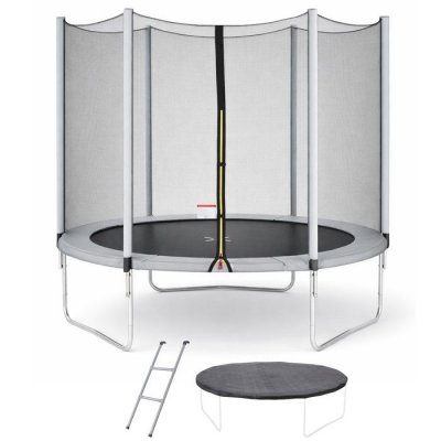 Trampoline MAXI ECO &Oslash; 300 cm Gris - Filet, Echelle, Couverture de Protection