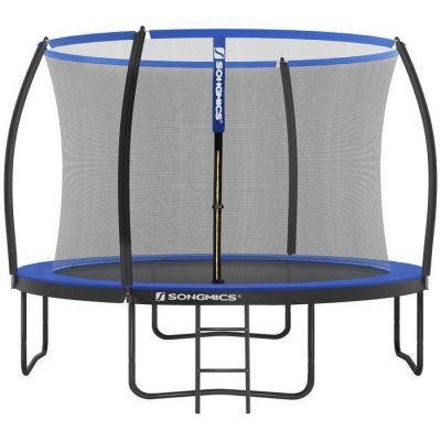 SONGMICS Trampoline noir et bleu avec filet de s&eacute;curit&eacute; 
