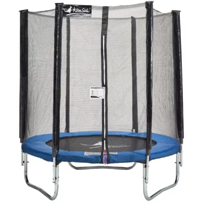 KANGUI Trampoline Rond  K0434 &Oslash;180 Cm Bleu Avec Filet De S&eacute;curit&eacute;