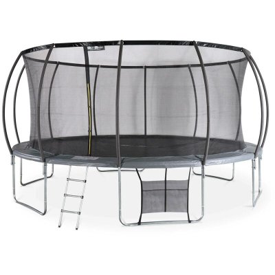 SWEEEK Trampoline rond &Oslash; 490cm gris avec accessoires - Jupiter Inner XXL 4,90m 490 cm 
