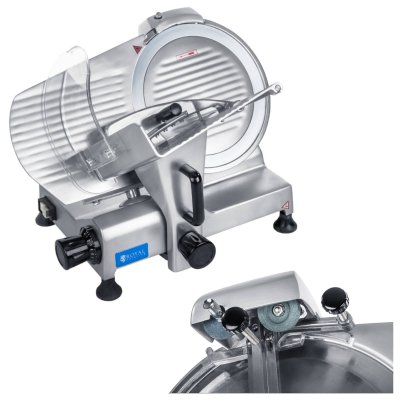 ROYAL CATERING Trancheuse &agrave; jambon trancheuse &eacute;lectrique 180 w &oslash; lame 250 mm &eacute;paisseur 0-12 mm