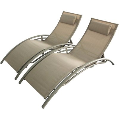 CONCEPT USINE Transat ajustable et empilable avec pieds en acier capuccino