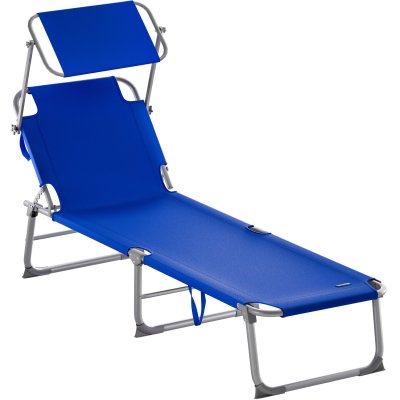 CASARIA Transat de jardin Hawaii bleu 195x60x30cm pliable