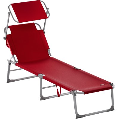 CASARIA&REG; Transat de jardin orange pliable pare-soleil