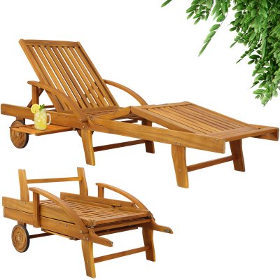 CASARIA Transat de jardin Tami Sun 200cm en bois d'acacia