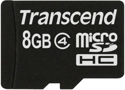 TRANSCEND  - Carte m&eacute;moire microSDHC - Class 4 - 8 Go (TS8GUSDC4)
