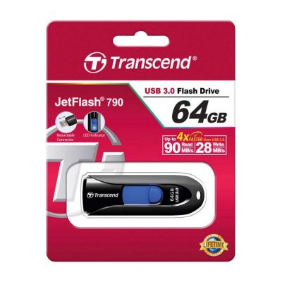 TRANSCEND  Cl&eacute; USB 3.0 64G0 JetFlash 790