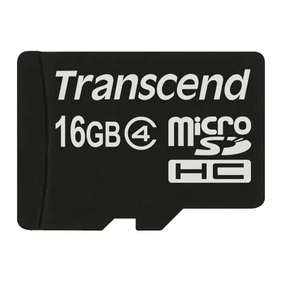 TRANSCEND  Micro Sdhc 16gb Class 4 Memory Card Noir