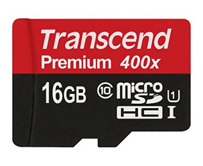 TRANSCEND  TS16GUSDCU1 Carte m&eacute;moire Micro-SD/SD 16 Go