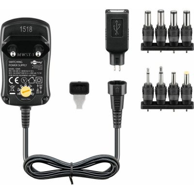 GOOBAY Transformateur d'alimentation secteur 3V-12V 0.6 A
