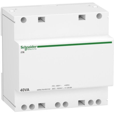 SCHNEIDER ELECTRIC Transformateur de s&eacute;curit&eacute; - 40 VA - Acti9 - 230 VCA vers 12-24 VCA
