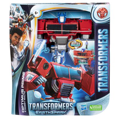 HASBRO Transformers EarthSpark Spin Changer Optimus Prime et Robby Malto