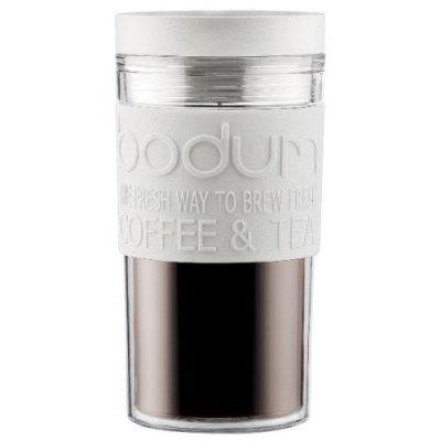 BODUM Travel mug en plastique avec bouchon &agrave; vis  0,35 L Blanc