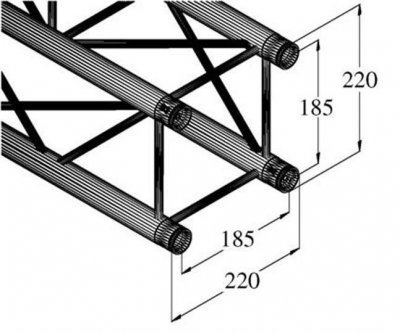 ALUTRUSS Traverse 4 points 50 cm  DECOLOCK DQ4-500 