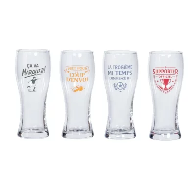 NON RENSEIGNE Trend'up Coffret de 4 verres &agrave; bi&egrave;re Foot 50 cl Transparent