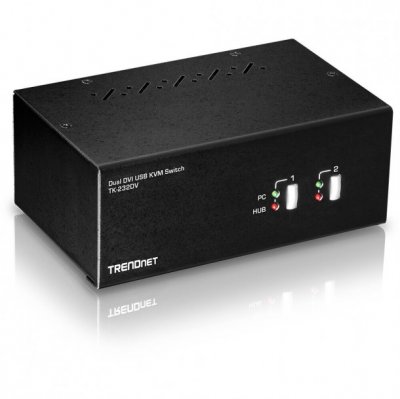 TRENDNET  2-port dvi kvm switch dual monitor noir
