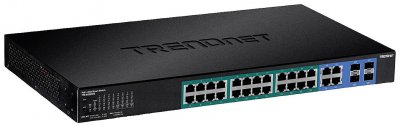 TRENDNET  28-port gigabit web smart poe+ switch (370w) noir