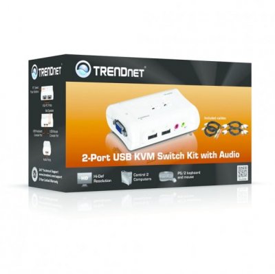 TRENDNET  Commutateur KVM USB 2 PC + audio  ''TK-209K''