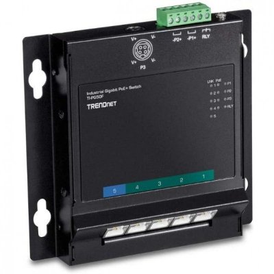 TRENDNET  Unweb TI-PG50F Carte r&eacute;seau 5 ports PoE+ FA Metal Noir